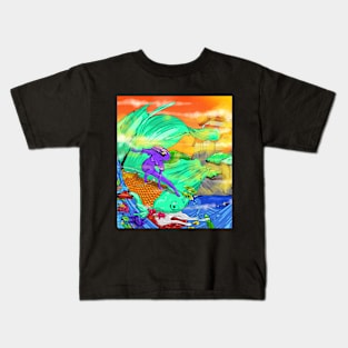 surfing fish queen Kids T-Shirt